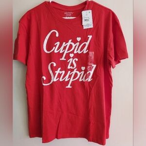 Cupid Is Stupid. Red Graphic T-Shirt